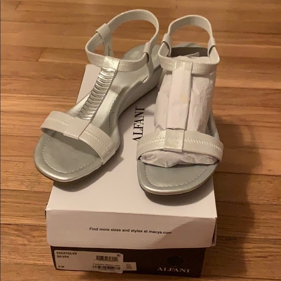 alfani silver sandals